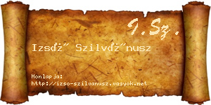Izsó Szilvánusz névjegykártya